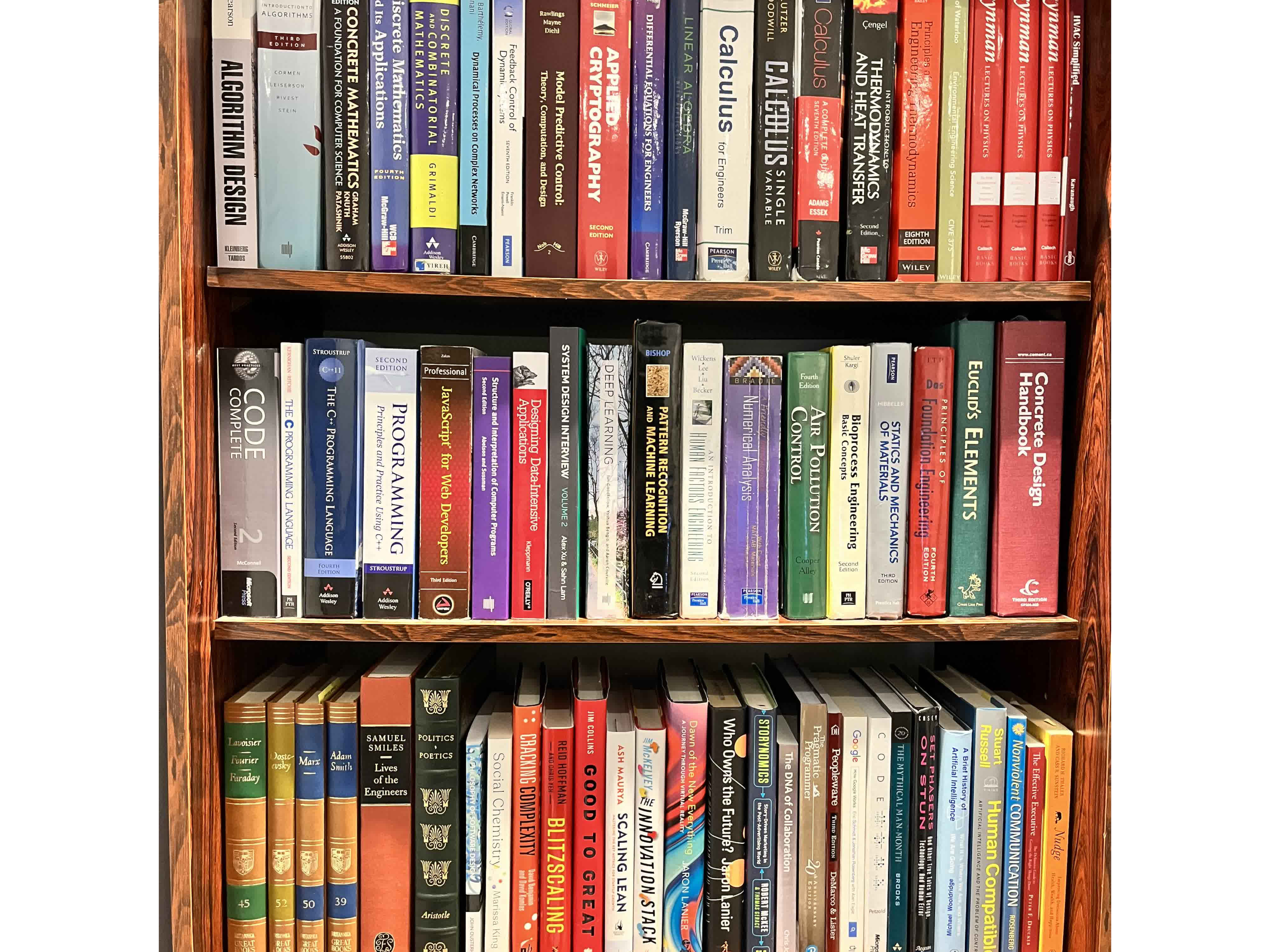 Most of the programming and maths books on my bookshelf